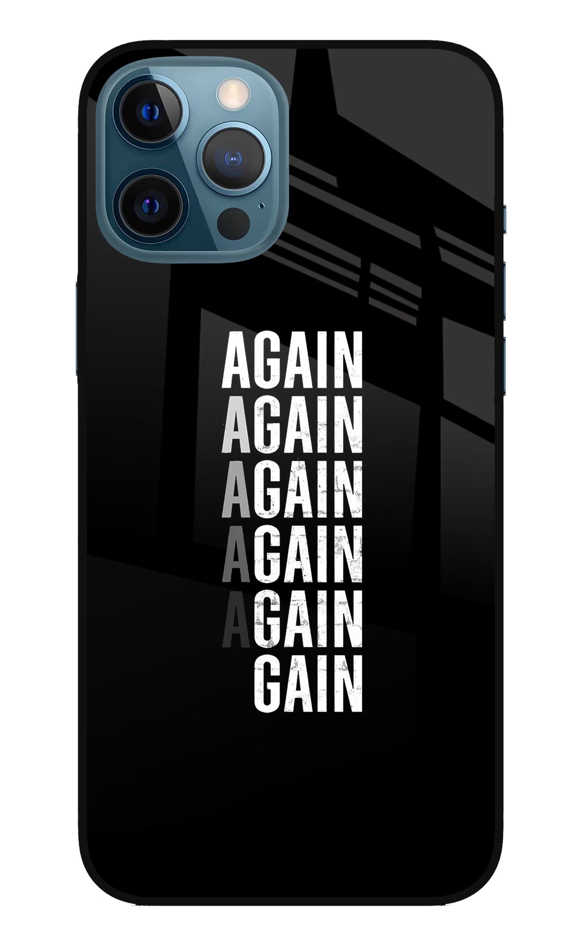 Again Again Gain iPhone 12 Pro Max Glass Case Back Cover by Casekaro