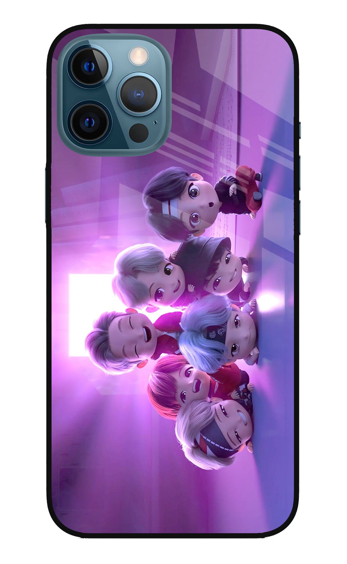 BTS Chibi iPhone 12 Pro Max Glass Case