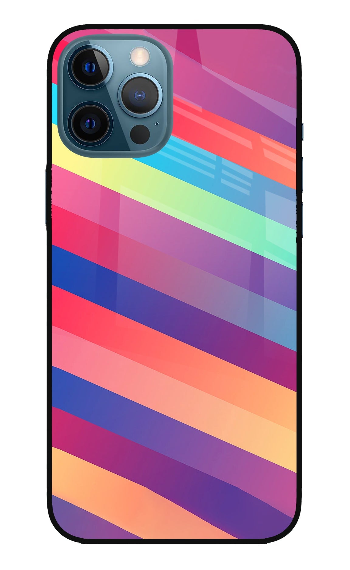 Stripes color iPhone 12 Pro Max Glass Case