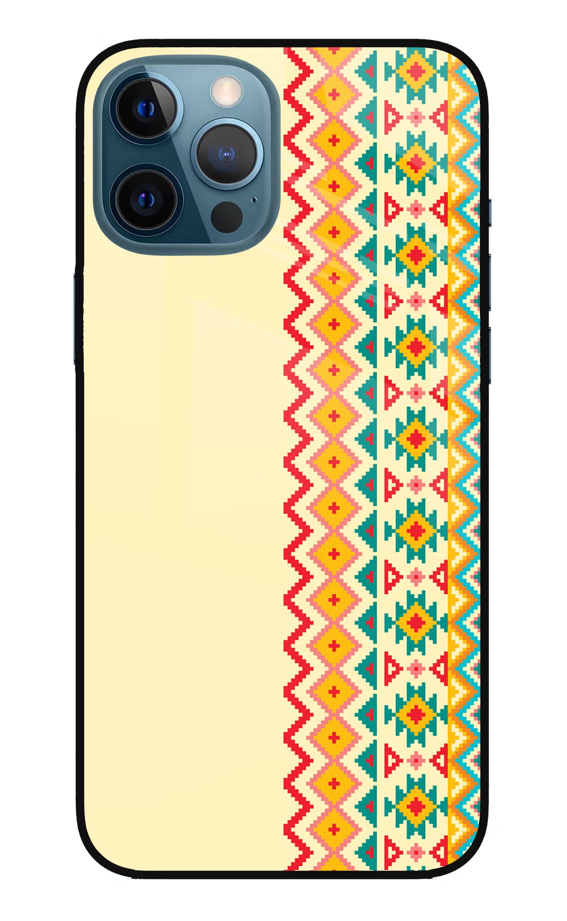 Ethnic Seamless iPhone 12 Pro Max Glass Case Back Cover by Casekaro