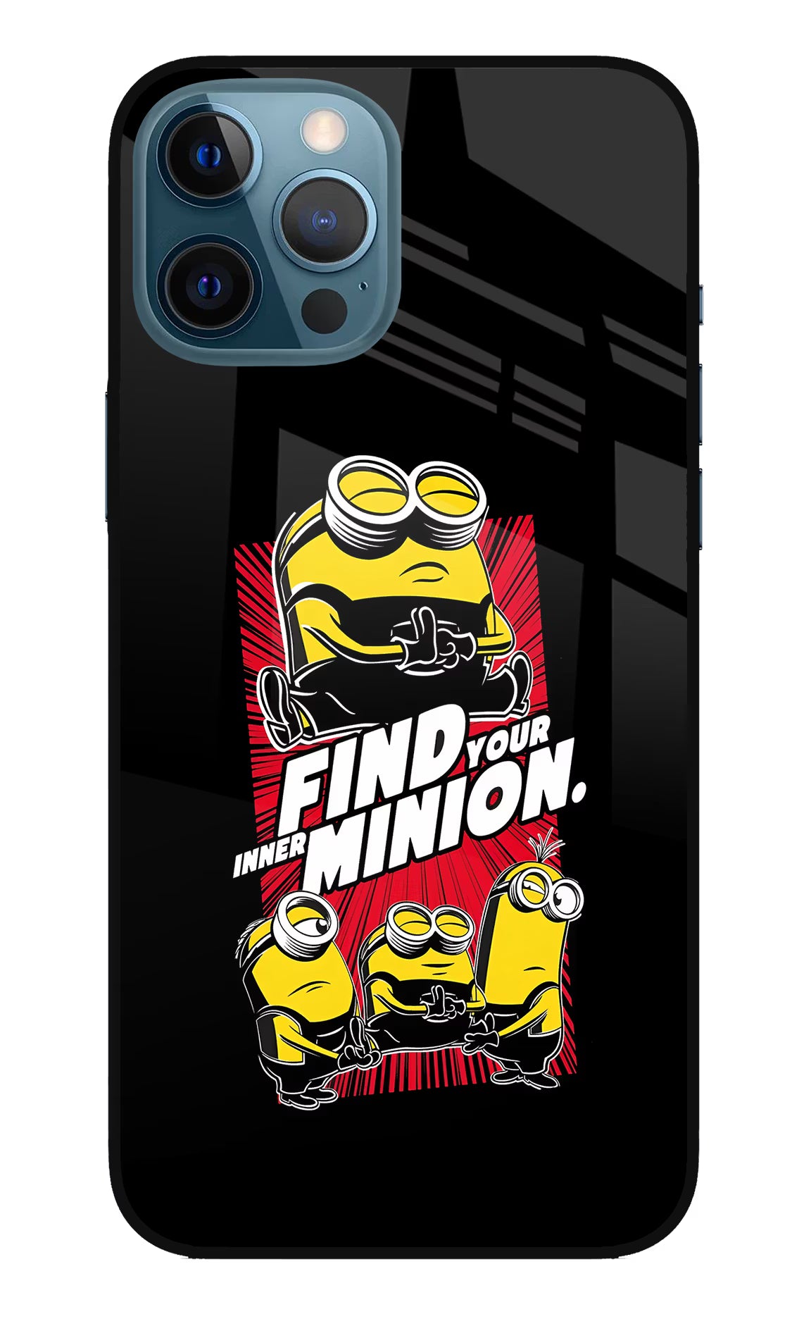 Find your inner Minion iPhone 12 Pro Max Glass Case Back Cover by Casekaro