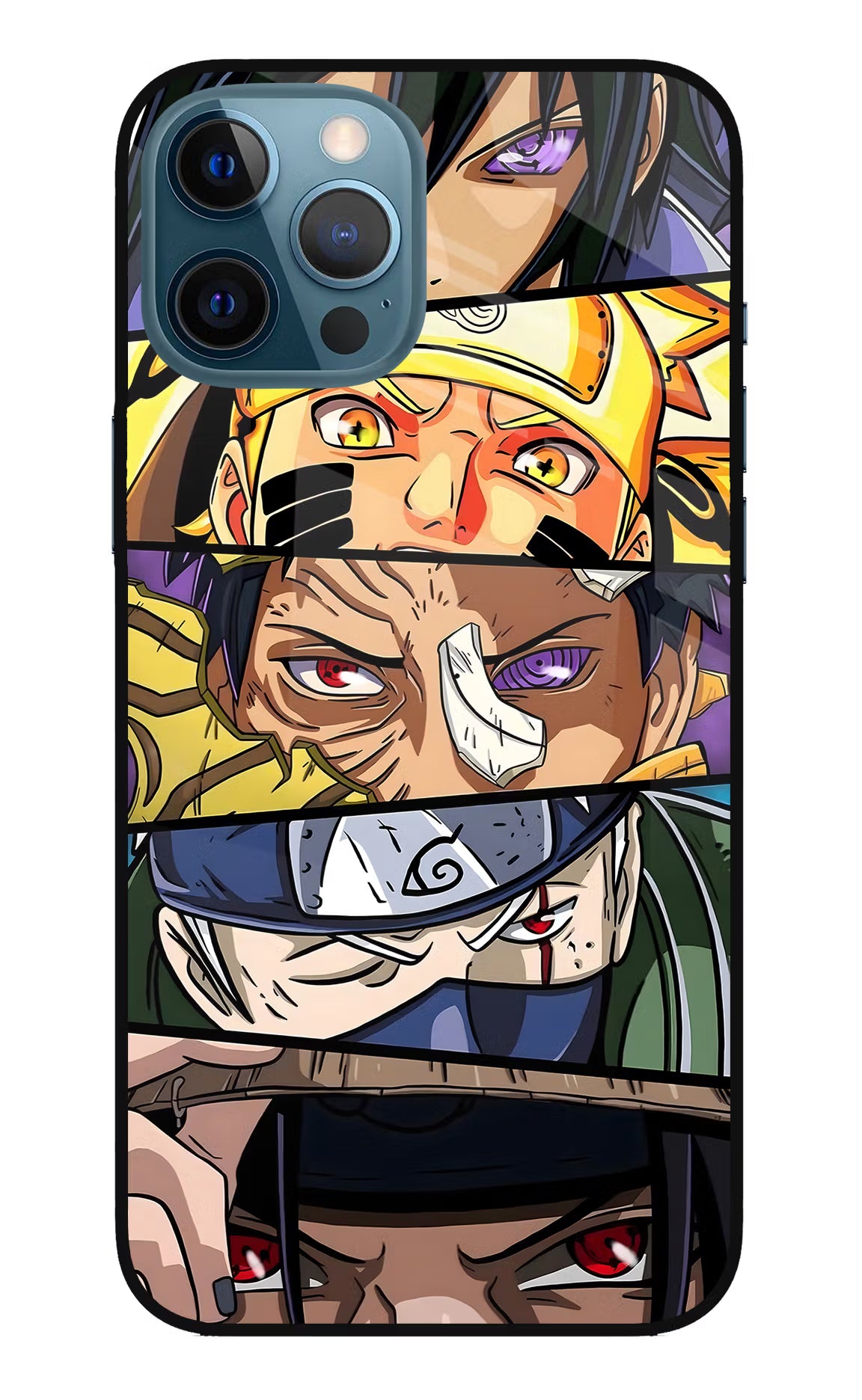 Naruto Character iPhone 12 Pro Max Glass Case Back Cover by Casekaro