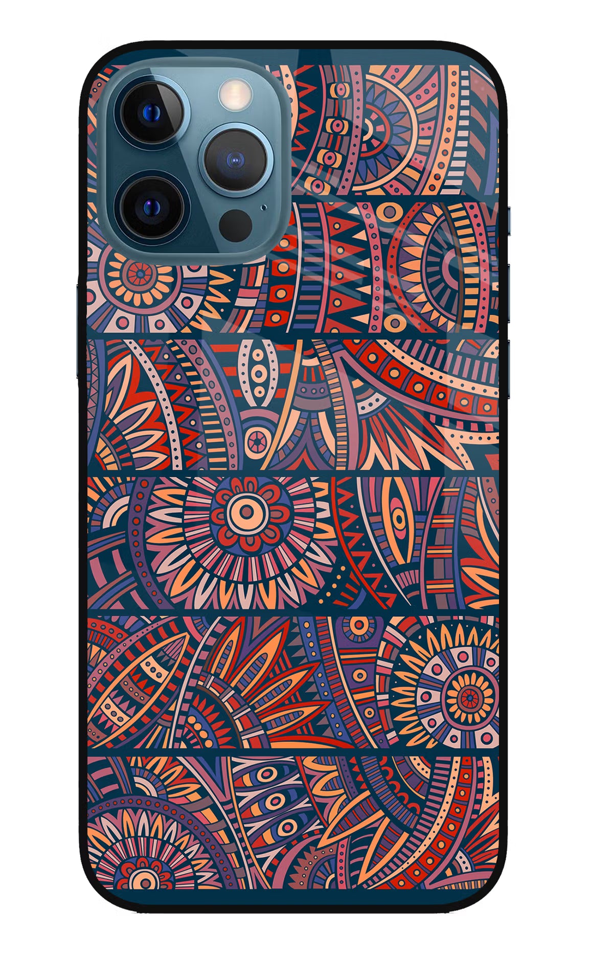 African Culture Design iPhone 12 Pro Max Glass Case Back Cover by Casekaro