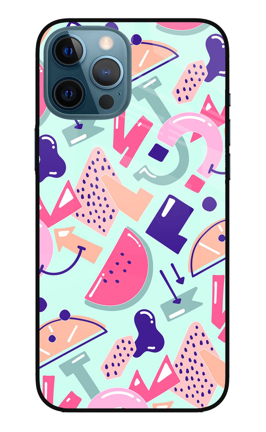 Doodle Pattern iPhone 12 Pro Max Glass Case