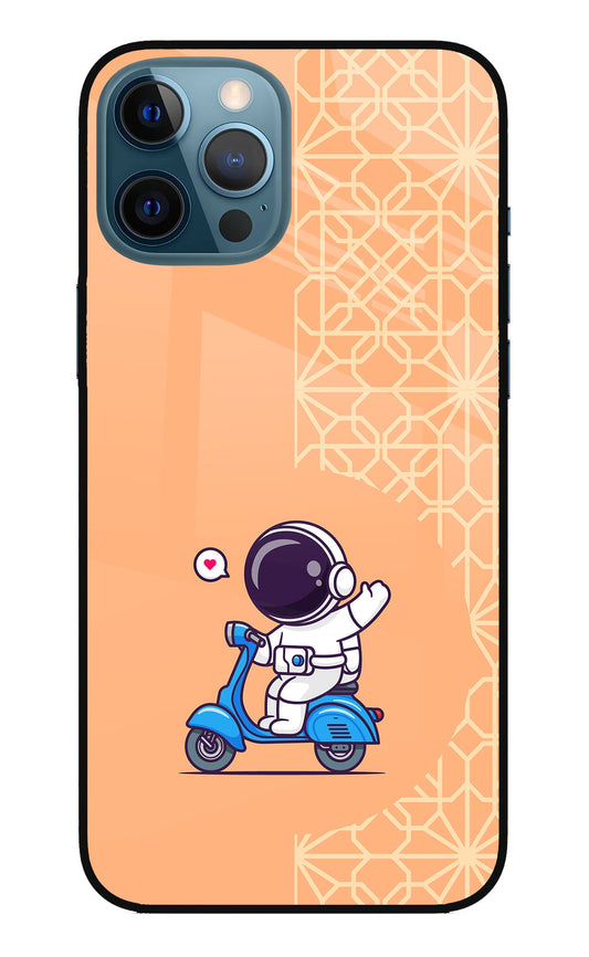 Cute Astronaut Riding iPhone 12 Pro Max Glass Case