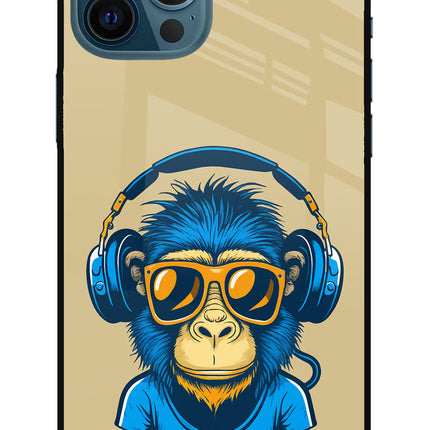 Monkey Headphone iPhone 12 Pro Max Glass Case