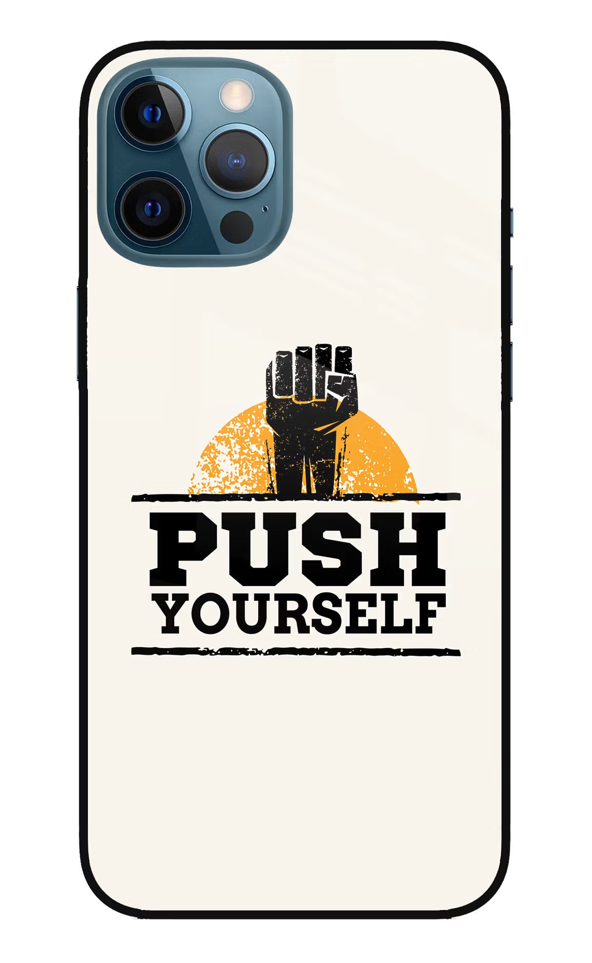 Push Yourself iPhone 12 Pro Max Glass Case Back Cover by Casekaro