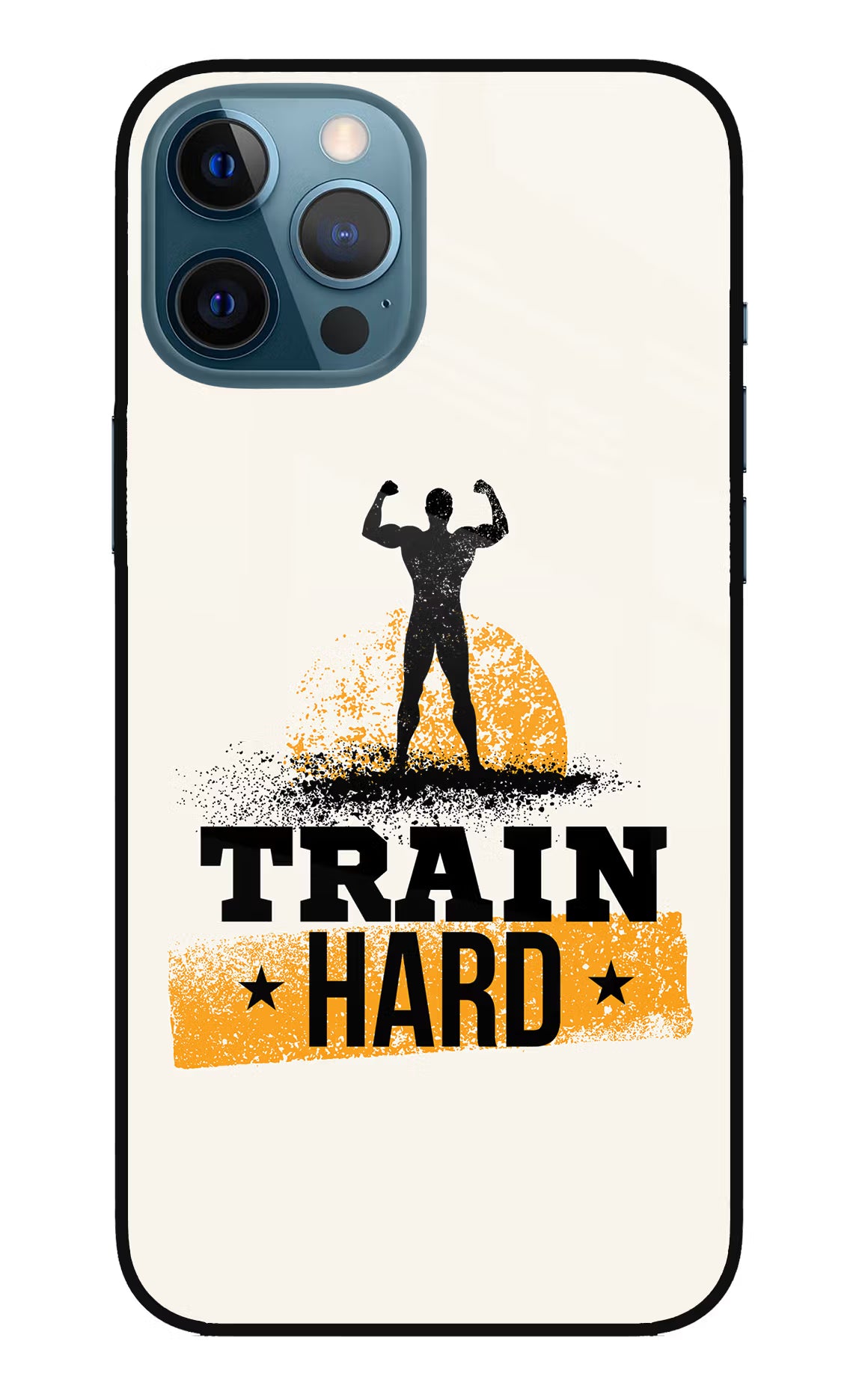 Train Hard iPhone 12 Pro Max Glass Case Back Cover by Casekaro