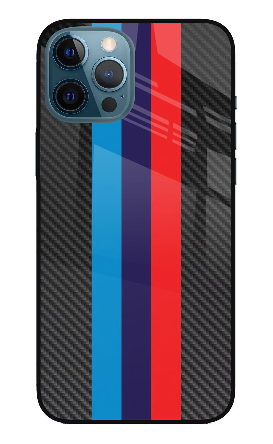 BMW Stripes Pattern iPhone 12 Pro Max Back Cover, Metal case