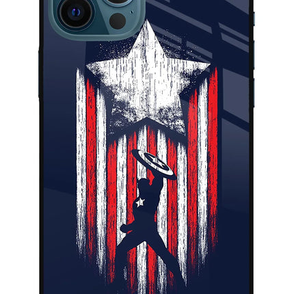 Captain America Marvel Art iPhone 12 Pro Max Glass Case