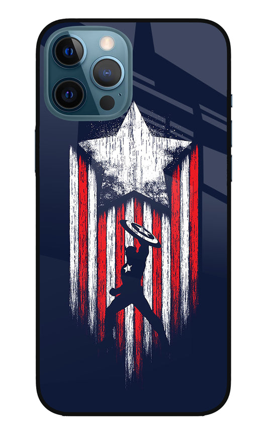 Captain America Marvel Art iPhone 12 Pro Max Glass Case