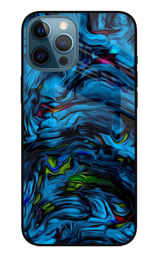 Dark Blue Abstract iPhone 12 Pro Max Glass Case