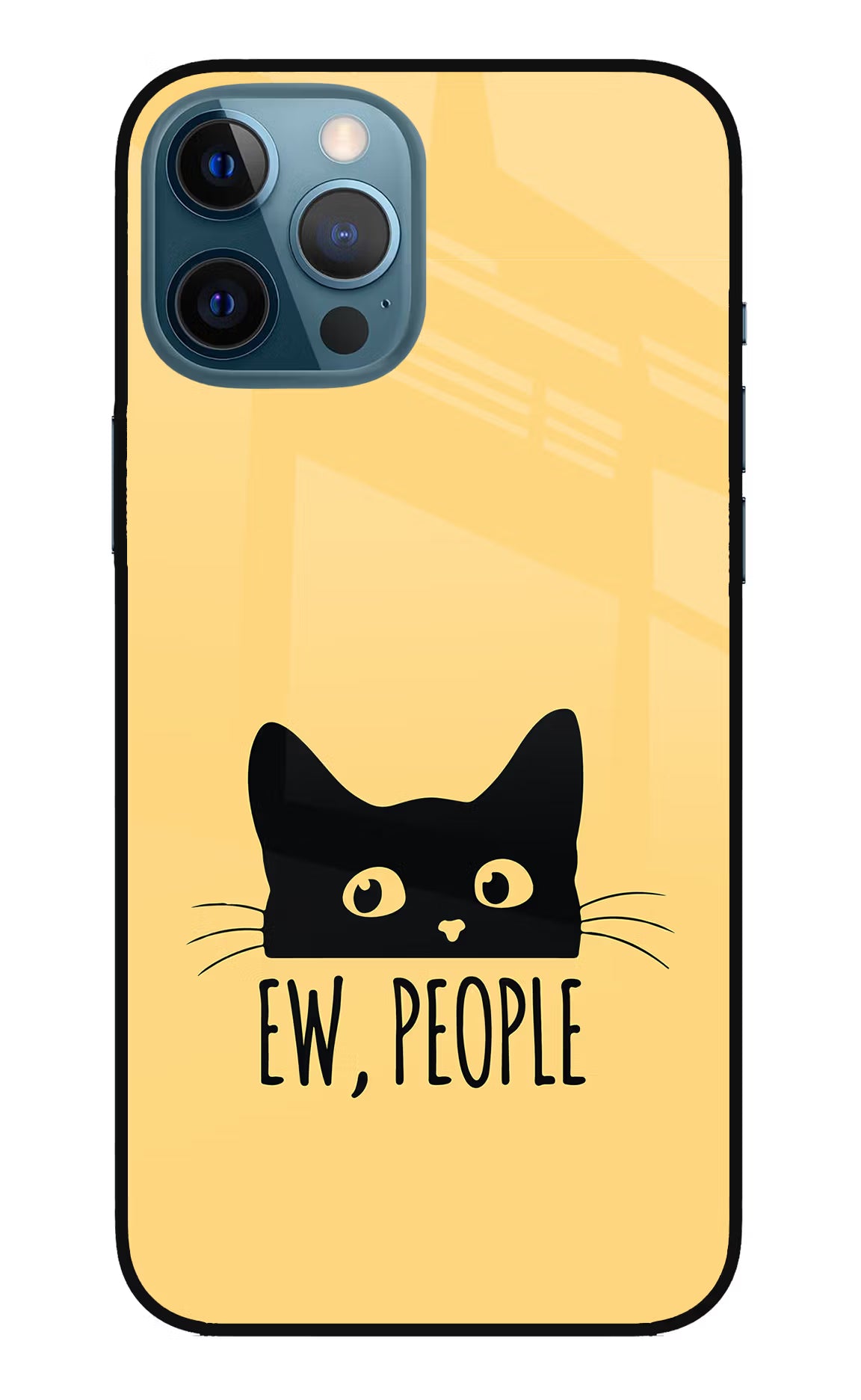 Ew People Catitude iPhone 12 Pro Max Glass Case Back Cover by Casekaro