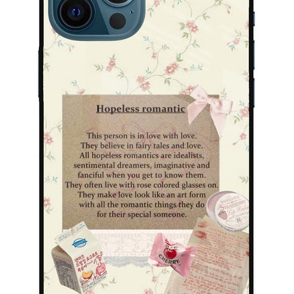 Hopeless Romantic iPhone 12 Pro Max Glass Case Back Cover by Casekaro
