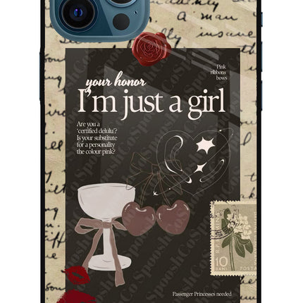 I am just a girl iPhone 12 Pro Max Glass Case