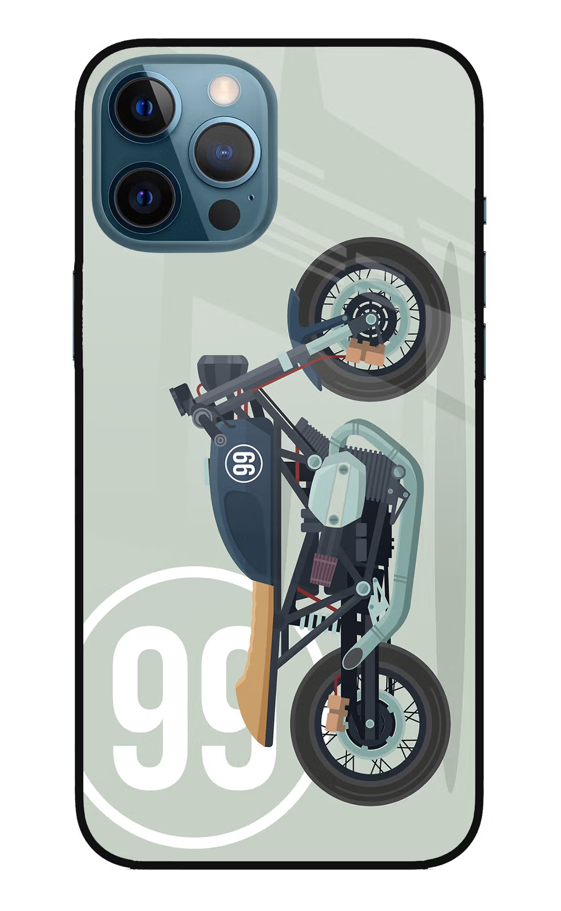 Classic Cafe Racer 99 iPhone 12 Pro Max Glass Case Back Cover by Casekaro