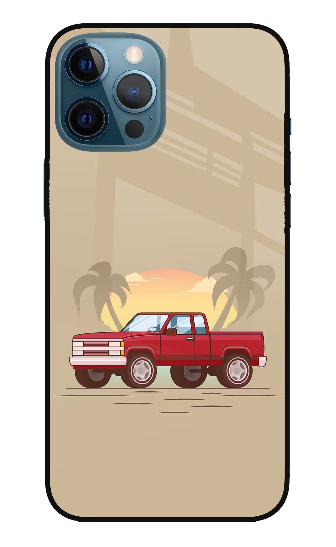 Desert Classic Drive iPhone 12 Pro Max Glass Case Back Cover by Casekaro