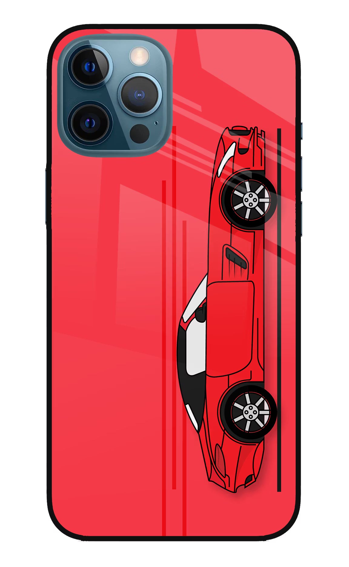 Red Velocity iPhone 12 Pro Max Glass Case Back Cover by Casekaro
