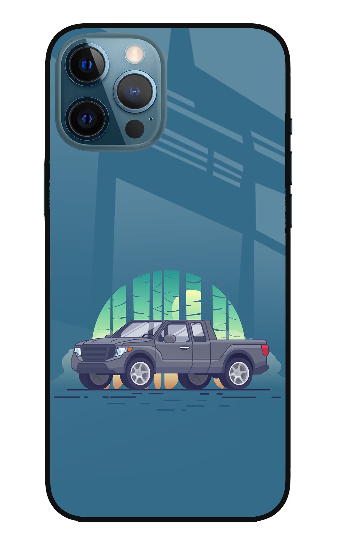 Retro Garage Vibe iPhone 12 Pro Max Glass Case Back Cover by Casekaro
