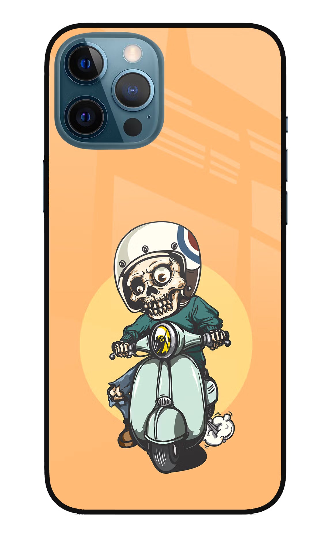 Undead Biker iPhone 12 Pro Max Glass Case Back Cover by Casekaro