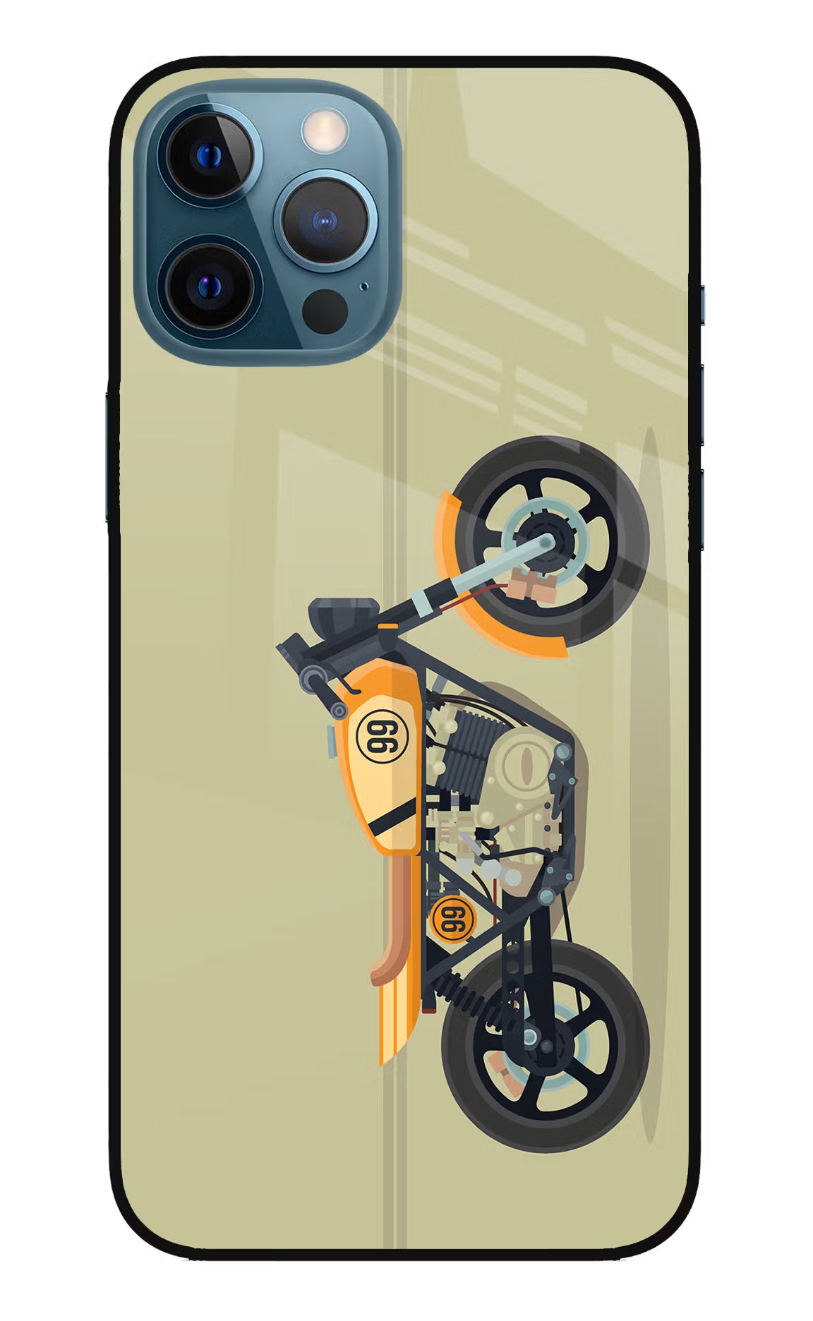 Vertical Speedster iPhone 12 Pro Max Glass Case Back Cover by Casekaro