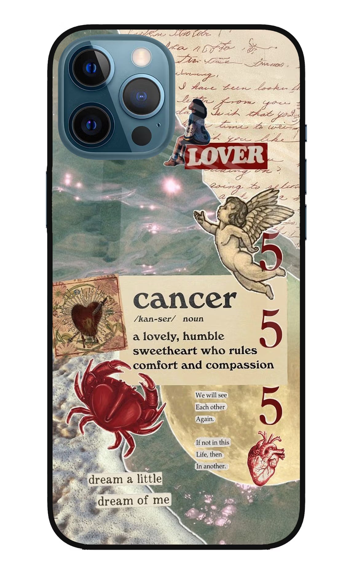Cancer Zodiac iPhone 12 Pro Max Glass Case Back Cover by Casekaro