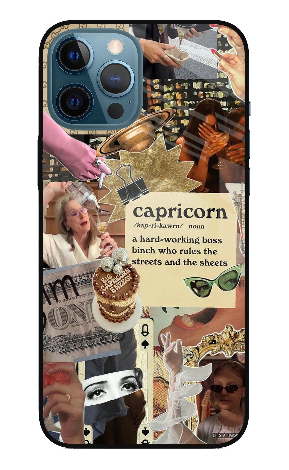 Capricorn Zodiac iPhone 12 Pro Max Glass Case Back Cover by Casekaro