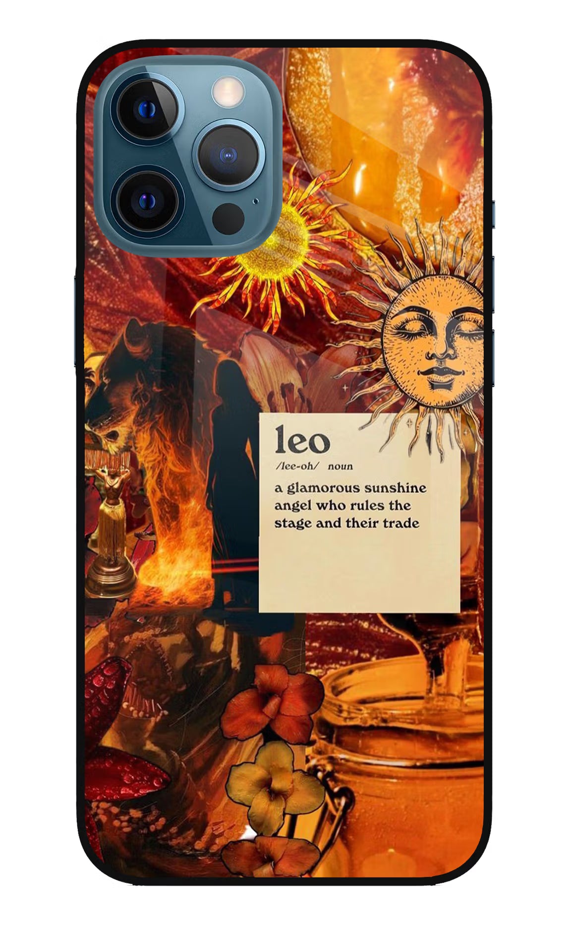 Leo Zodiac iPhone 12 Pro Max Glass Case Back Cover by Casekaro