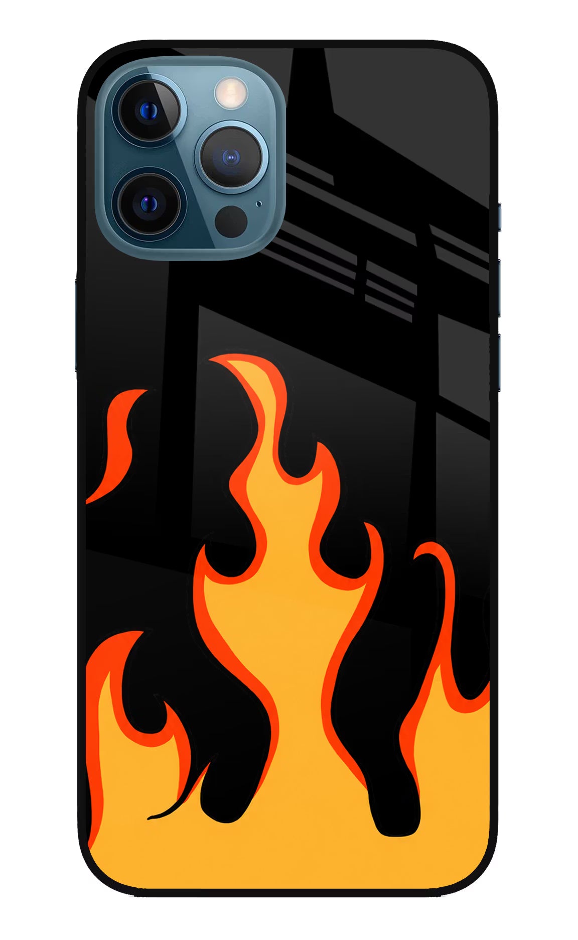 Fired Up – Black iPhone 12 Pro Max Glass Case Back Cover by Casekaro