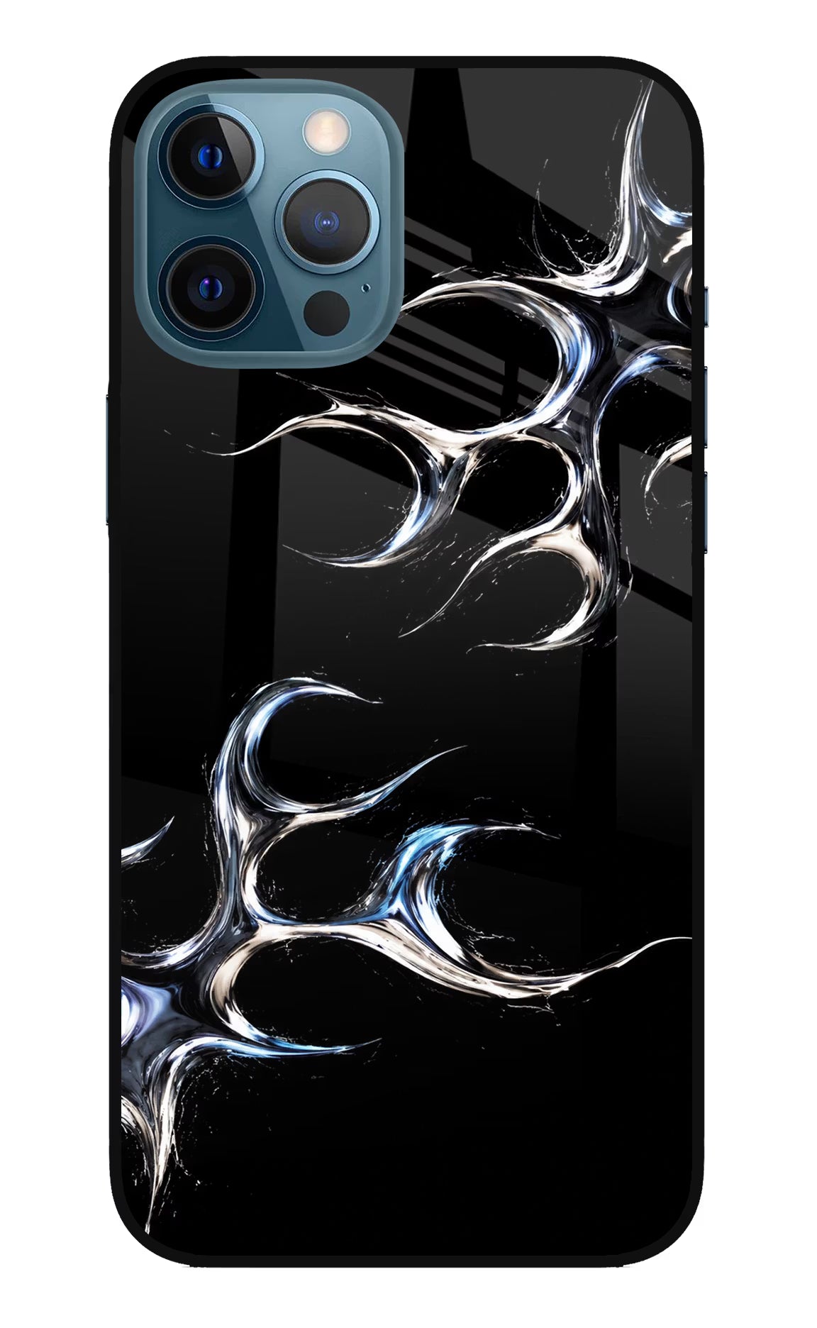 Chrome Tribal iPhone 12 Pro Max Glass Case Back Cover by Casekaro