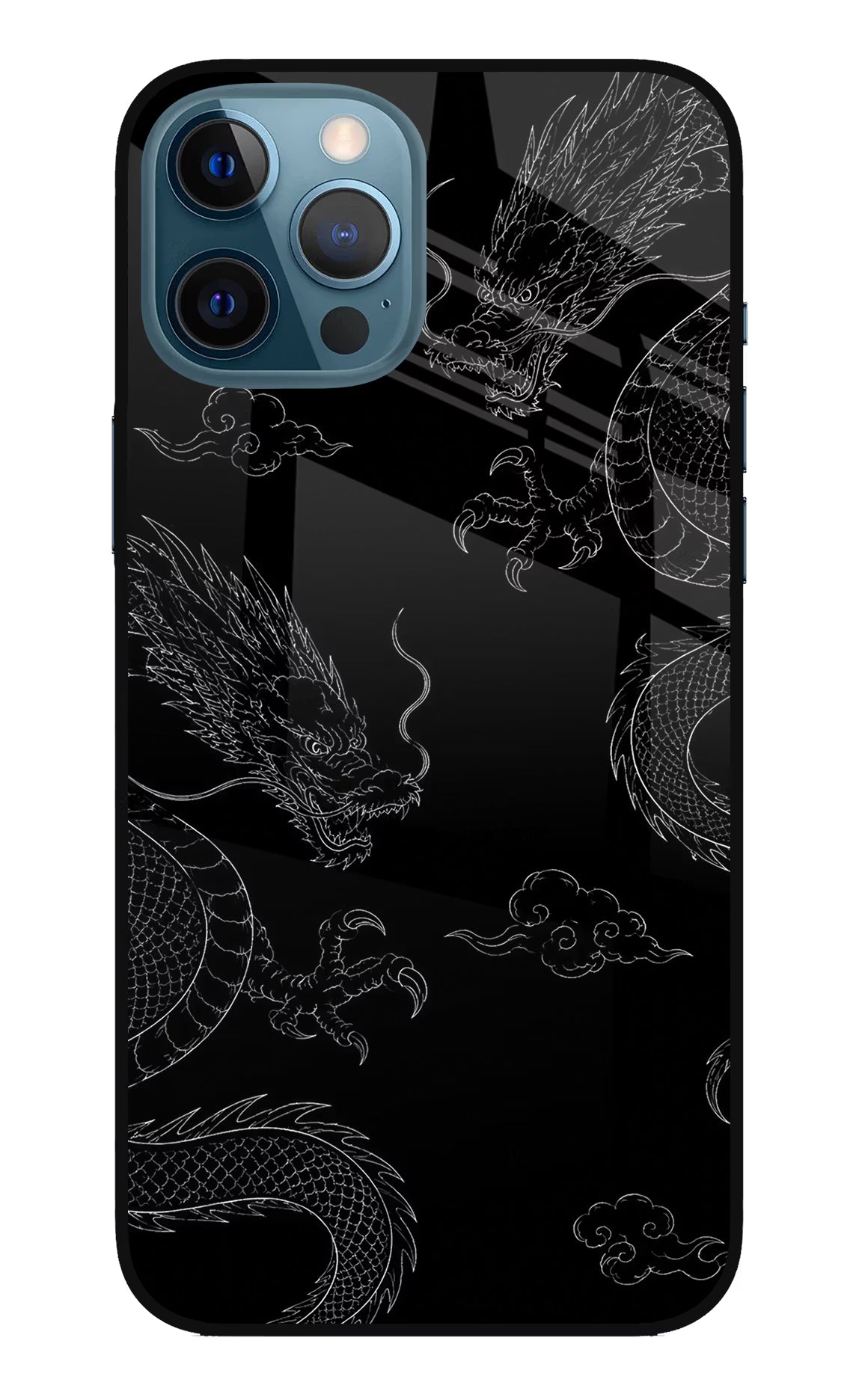 Twin Dragons iPhone 12 Pro Max Glass Case Back Cover by Casekaro