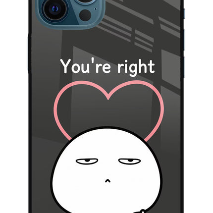You're Right iPhone 12 Pro Max Glass Case