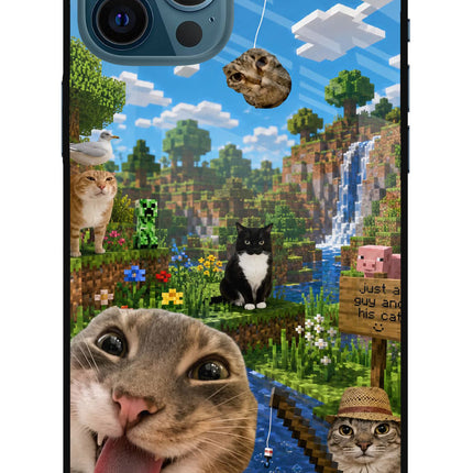 Minecraft Cat Chaos iPhone 12 Pro Max Glass Case