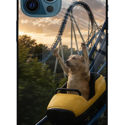 Rollercoaster Dog iPhone 12 Pro Max Glass Case