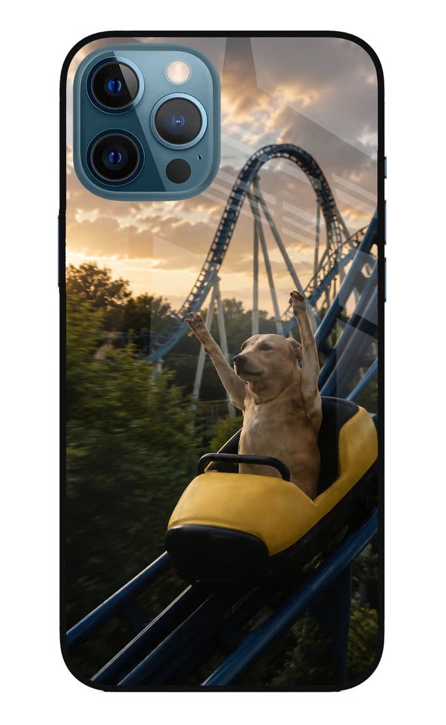 Rollercoaster Dog iPhone 12 Pro Max Glass Case