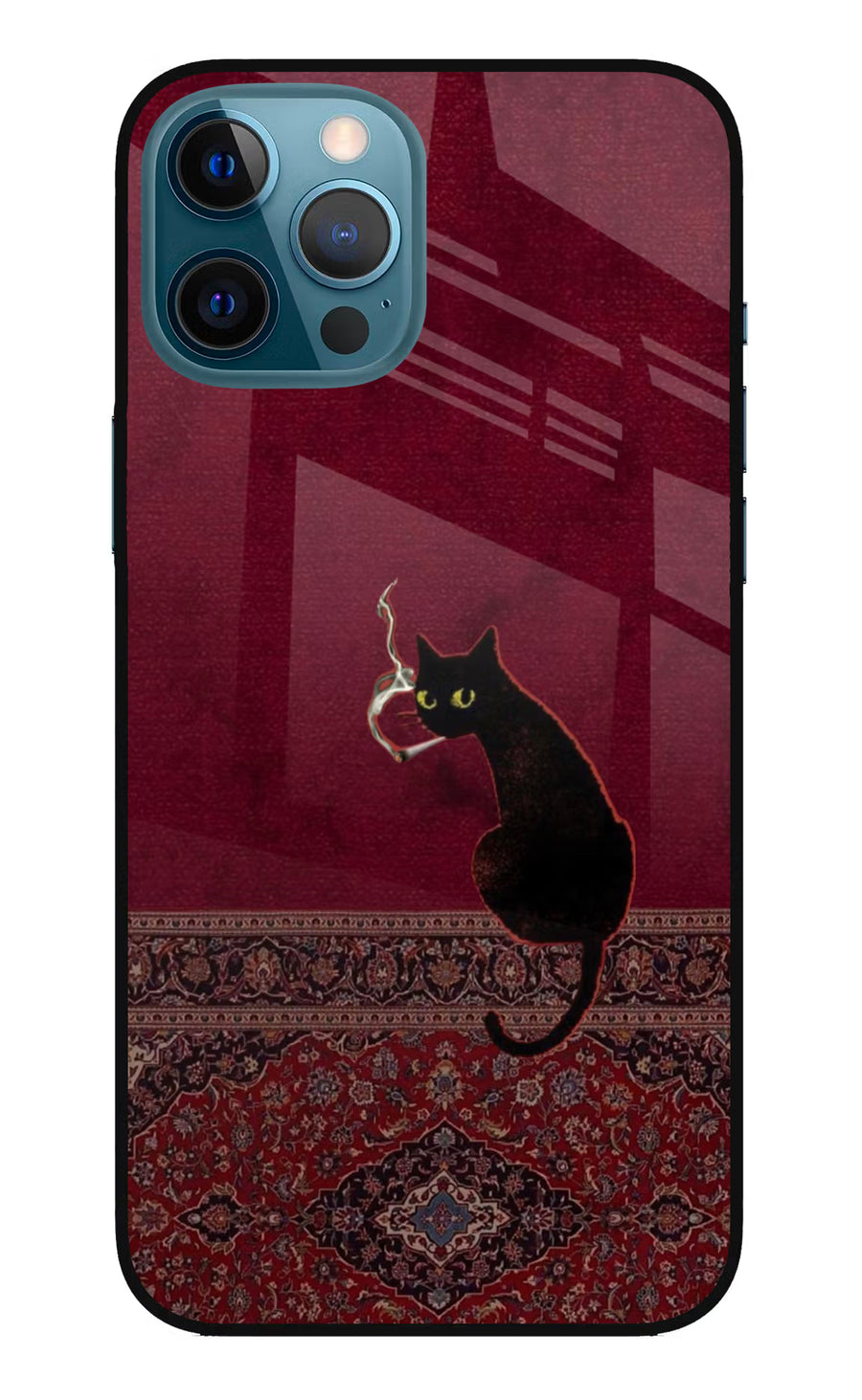 Midnight Cat iPhone 12 Pro Max Back Cover, Glass case