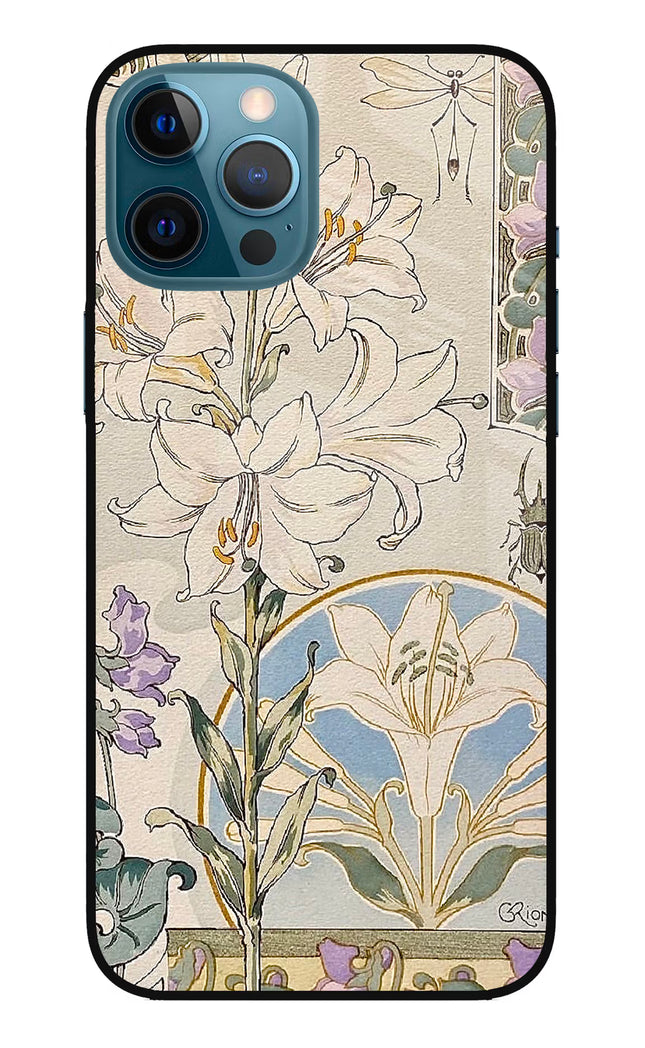 White Lily iPhone 12 Pro Max Glass Case