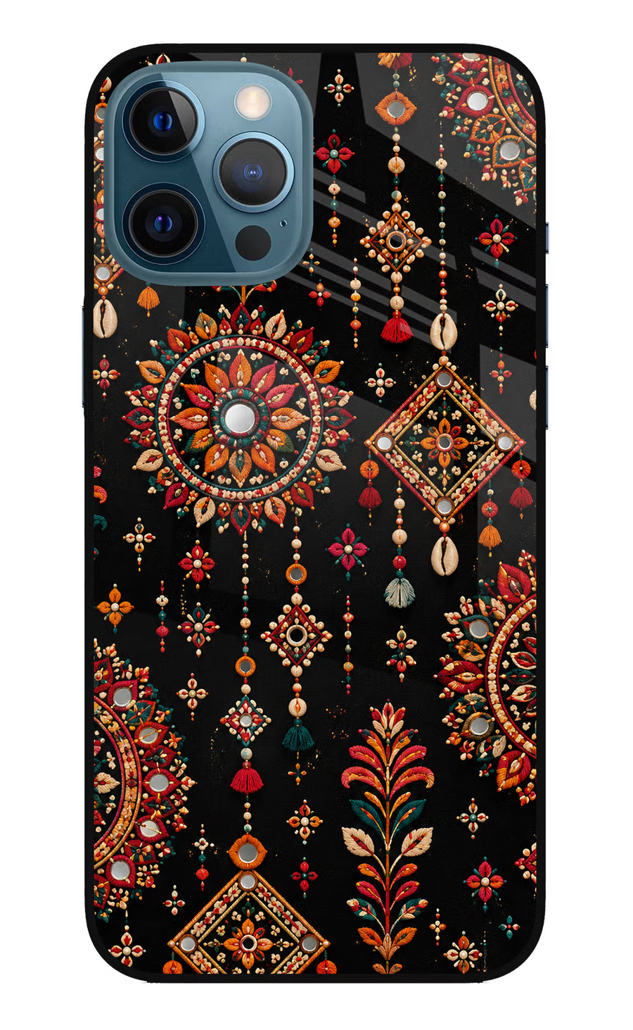Boho Noir iPhone 12 Pro Max Back Cover, Glass case