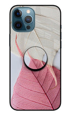 White Pink Leaf iPhone 12 Pro Max Glass Case
