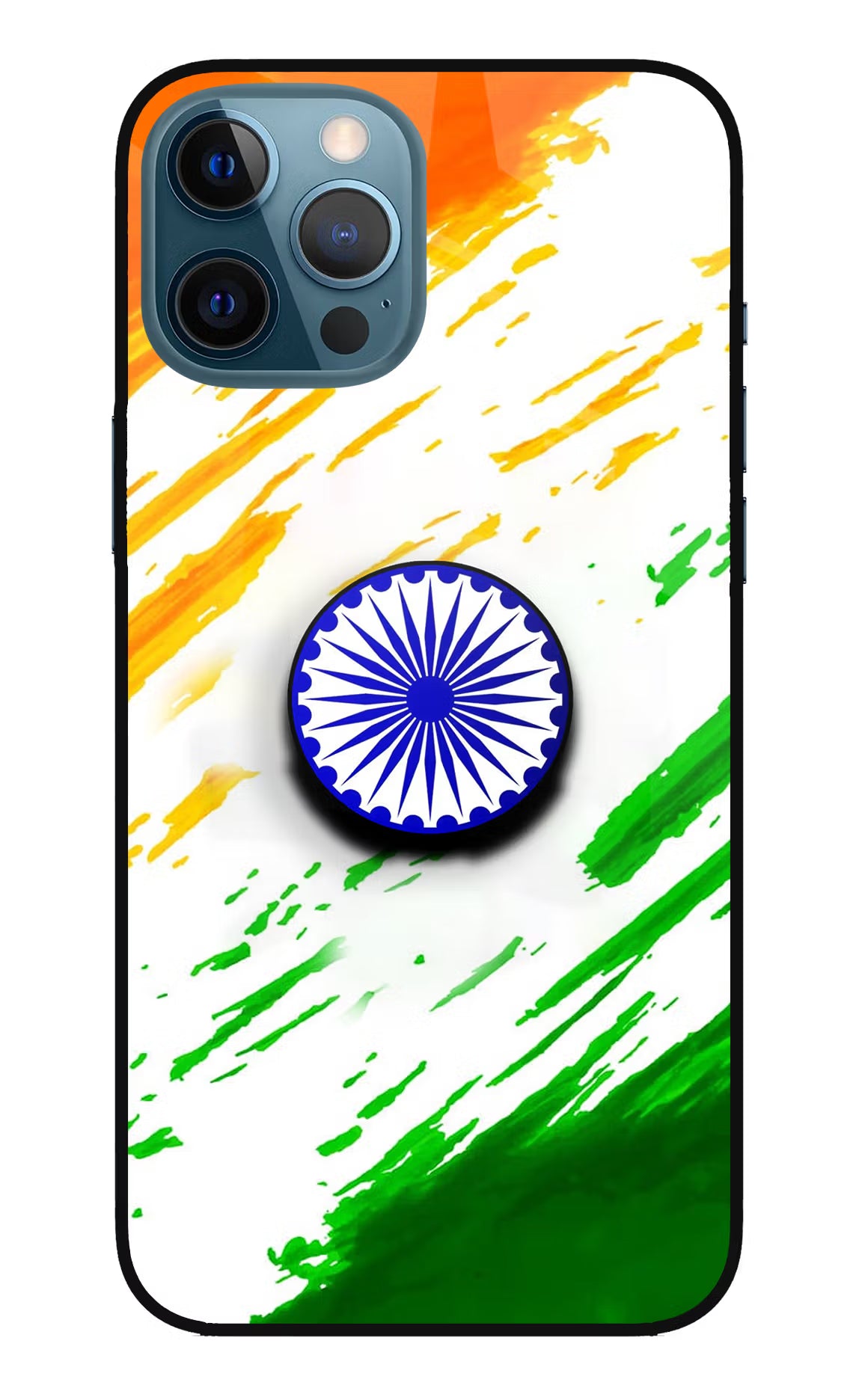 Indian Flag Ashoka Chakra iPhone 12 Pro Max Pop Case by Casekaro