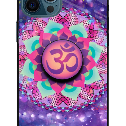 Om Purple iPhone 12 Pro Max Glass Case