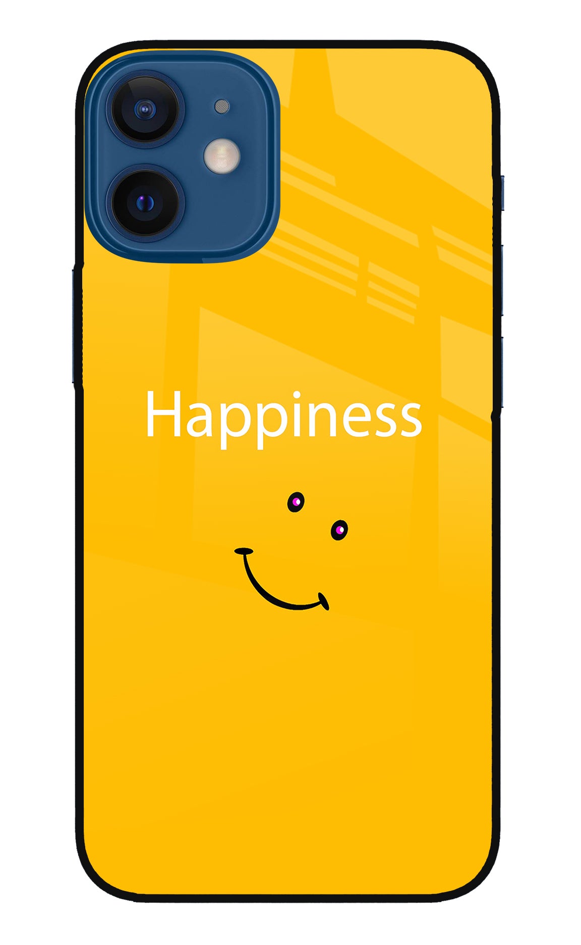 Happiness With Smiley iPhone 12 Mini Glass Case