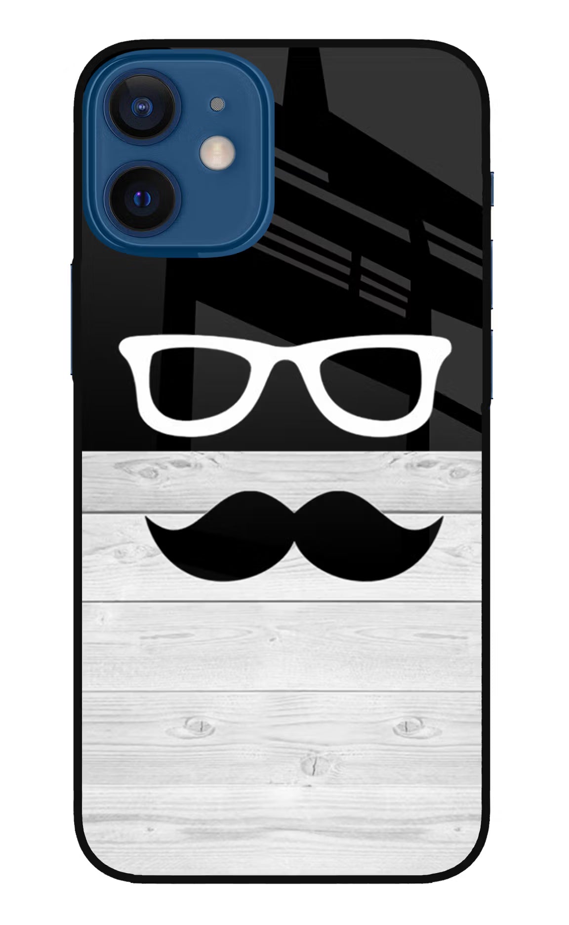 Mustache iPhone 12 Mini Glass Case Back Cover by Casekaro