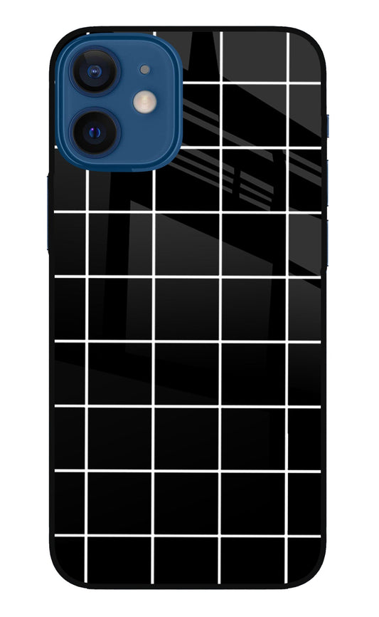 White Grid iPhone 12 Mini Glass Case