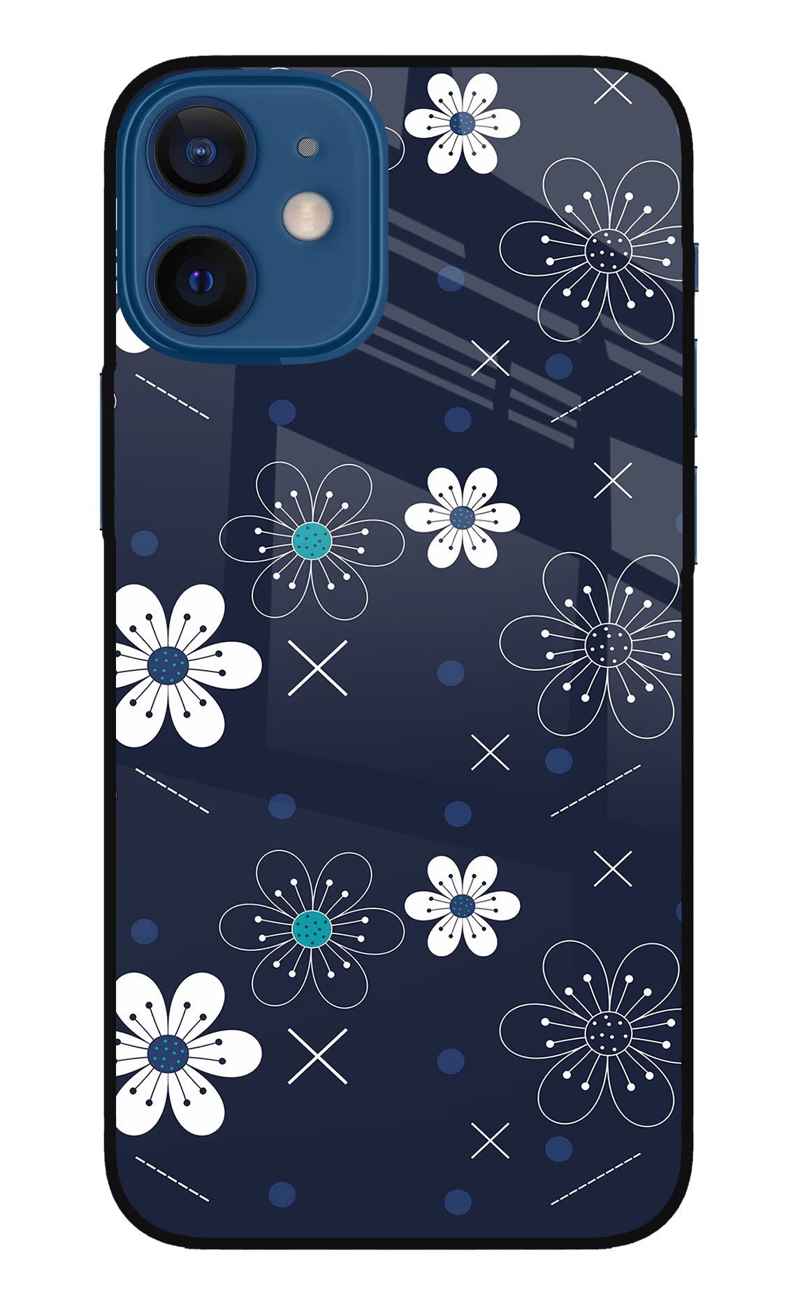 Flowers iPhone 12 Mini Glass Case Back Cover by Casekaro