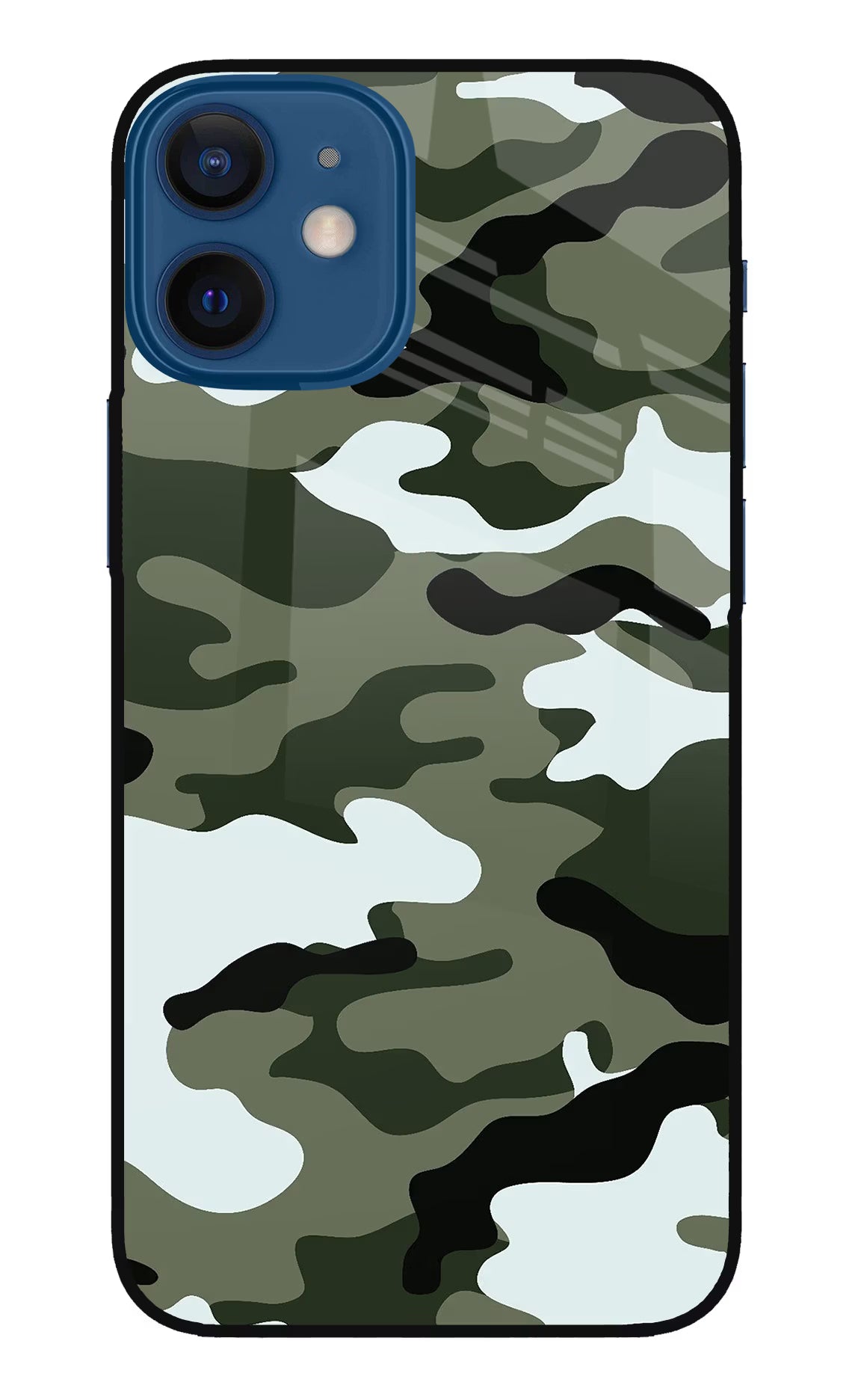 Camouflage iPhone 12 Mini Glass Case Back Cover by Casekaro