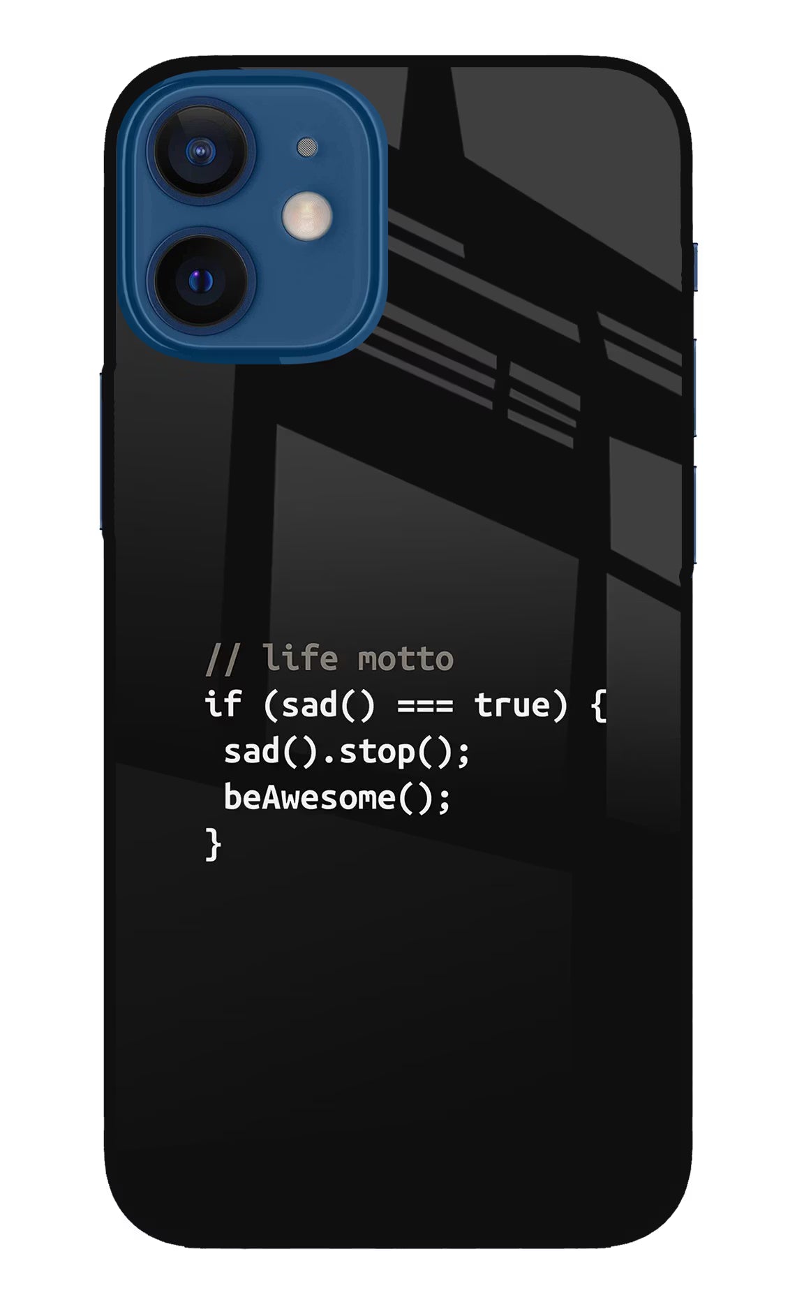 Life Motto Code iPhone 12 Mini Glass Case Back Cover by Casekaro