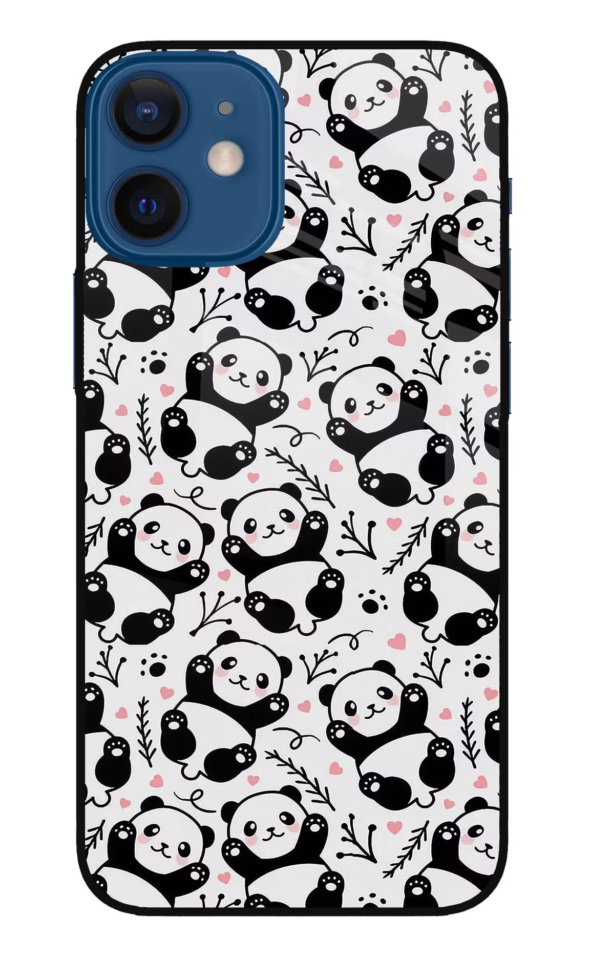 Cute Panda iPhone 12 Mini Glass Case Back Cover by Casekaro