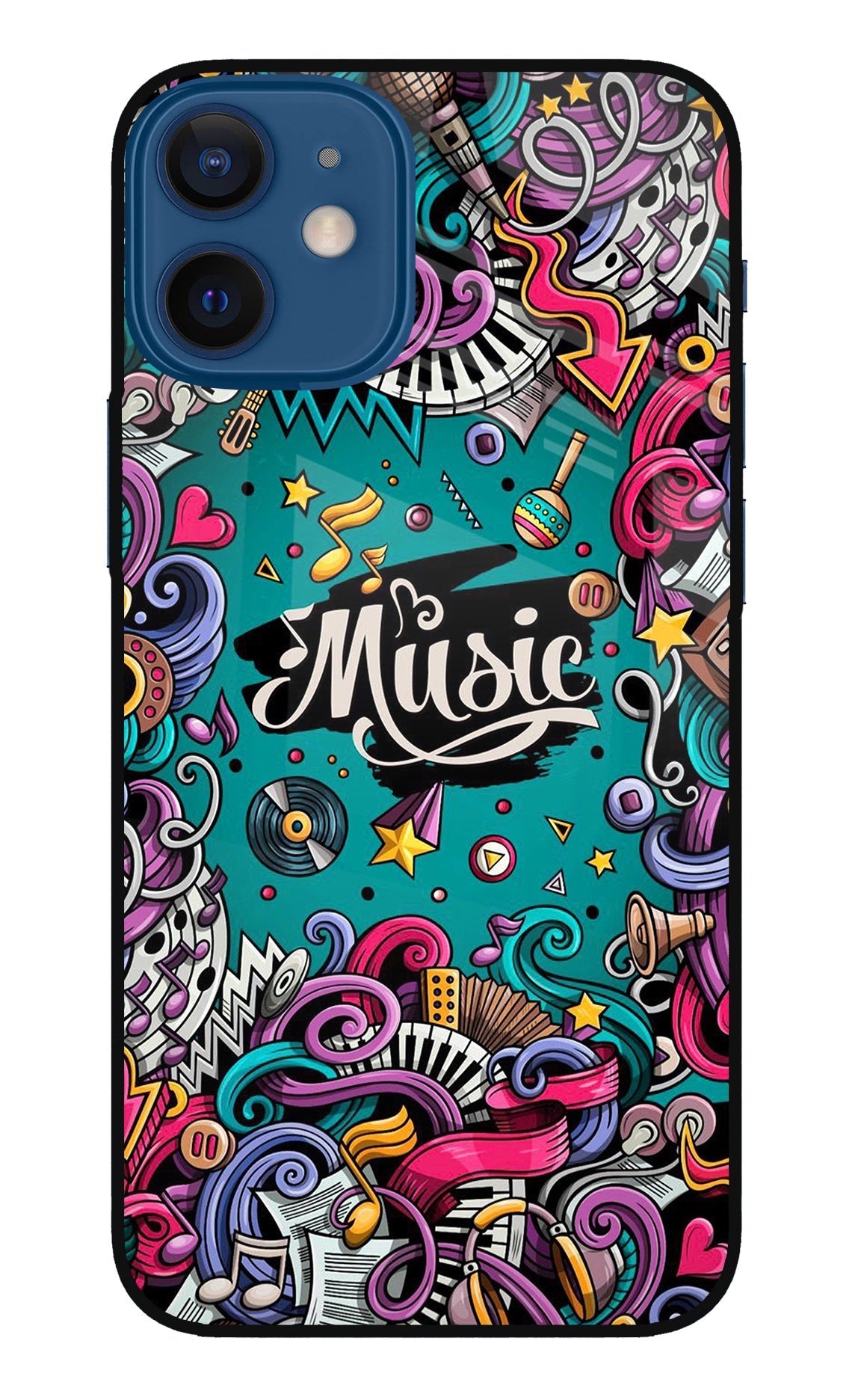 Music Graffiti iPhone 12 Mini Glass Case