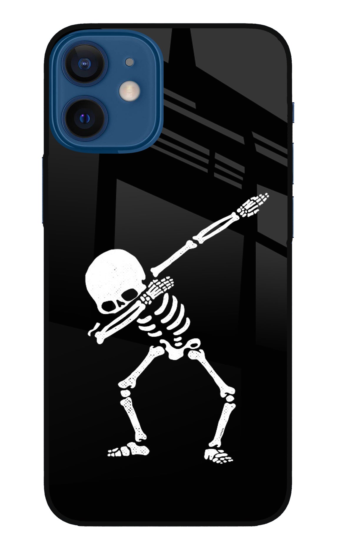 Dabbing Skeleton Art iPhone 12 Mini Glass Case